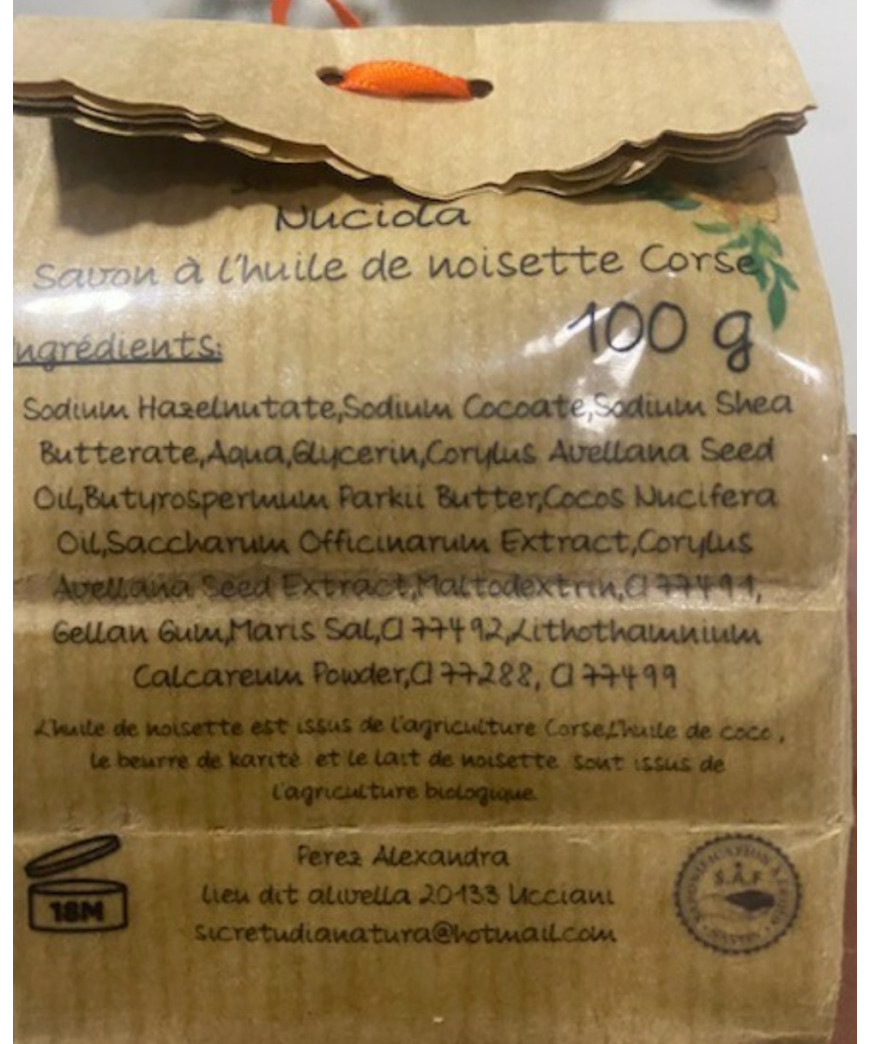 Savon à l'huile de noisette Corse